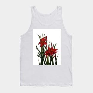 Day Lily 2 Watercolour and Gouache Painting Tank Top